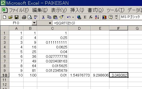 エクセルでパイ計算